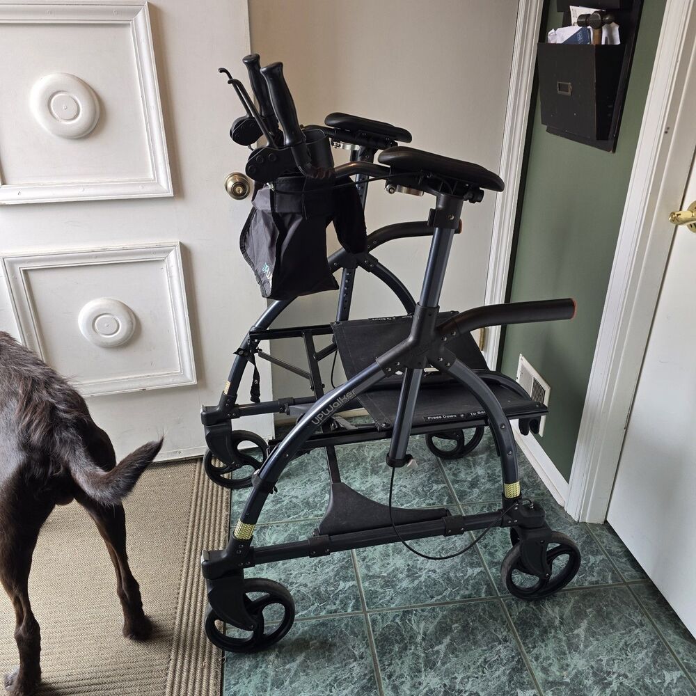 LifeWalker UPWalker Original Upright Rollator Walker with Seat for Seniors